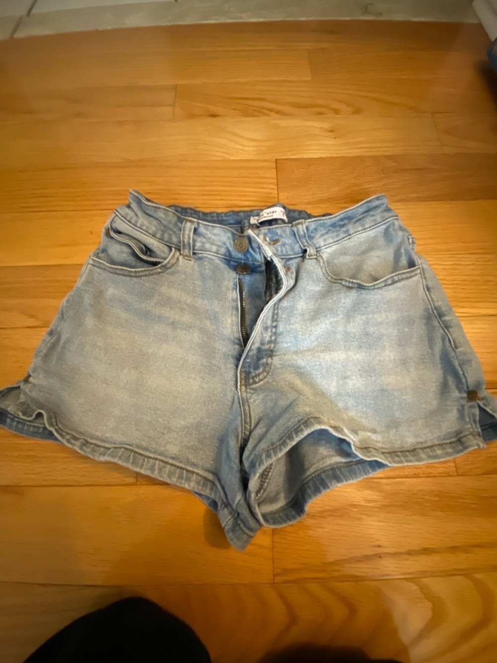 Vanilla Star Light Blue Denim High-Rise Jean Shorts